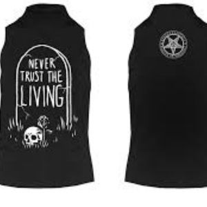 Blackcraft Cult Beetlejuice Never Trust the Living sleeveless turtleneck tank